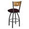Holland Bar Stool Co 25" Swivel Counter Stool, Pewter Finish, Med Back, Canter Bordeaux Seat 83025PWMedMplB005 - alternate 2
